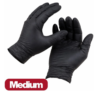 	GLOVE NITRILE BLACK "PWD FREE" MEDIUM 10 X 100