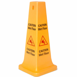 WET FLOOR CONE 25" 4 SIDE BILINGUAL YELLOW